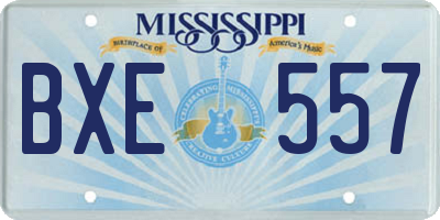 MS license plate BXE557