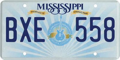 MS license plate BXE558
