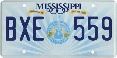 MS license plate BXE559