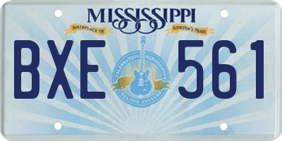 MS license plate BXE561