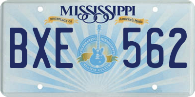 MS license plate BXE562