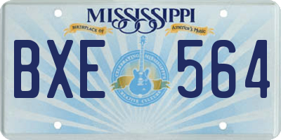 MS license plate BXE564