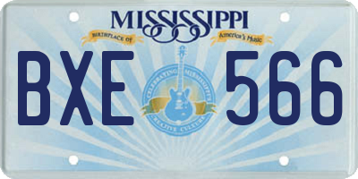 MS license plate BXE566