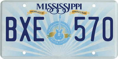 MS license plate BXE570