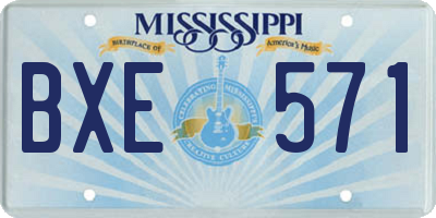 MS license plate BXE571
