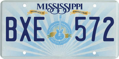 MS license plate BXE572