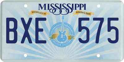 MS license plate BXE575