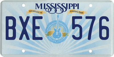 MS license plate BXE576