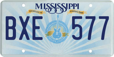 MS license plate BXE577