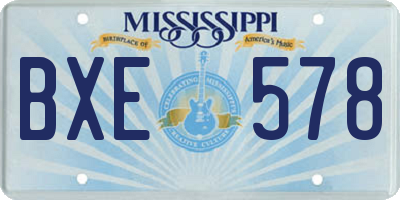 MS license plate BXE578
