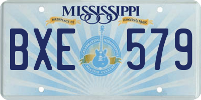 MS license plate BXE579