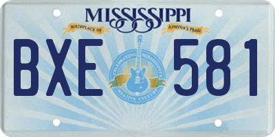 MS license plate BXE581