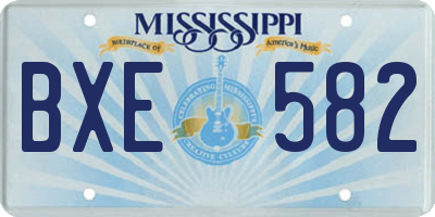 MS license plate BXE582