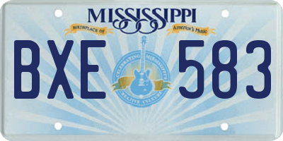 MS license plate BXE583