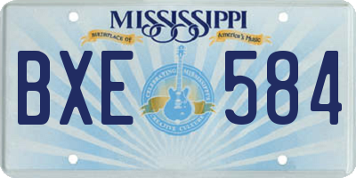 MS license plate BXE584