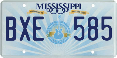 MS license plate BXE585