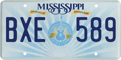 MS license plate BXE589