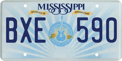 MS license plate BXE590