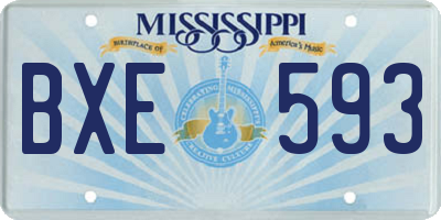 MS license plate BXE593