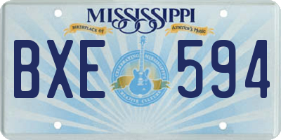 MS license plate BXE594