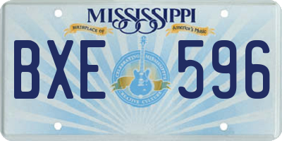 MS license plate BXE596