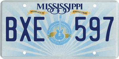 MS license plate BXE597