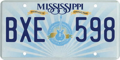 MS license plate BXE598