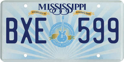 MS license plate BXE599