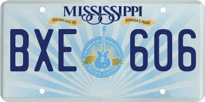 MS license plate BXE606