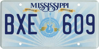 MS license plate BXE609