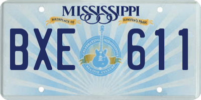MS license plate BXE611