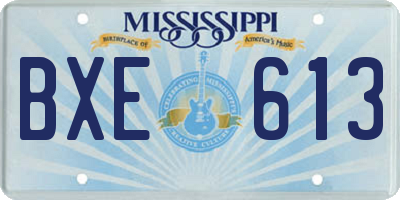 MS license plate BXE613