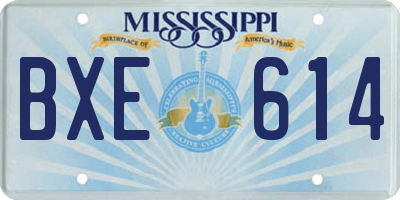 MS license plate BXE614