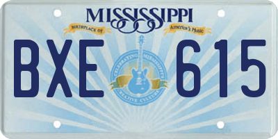 MS license plate BXE615