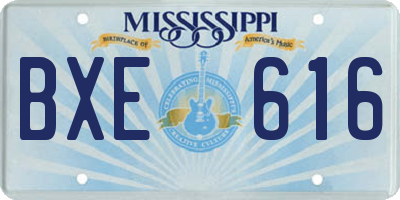 MS license plate BXE616