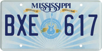 MS license plate BXE617