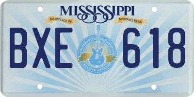 MS license plate BXE618