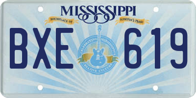 MS license plate BXE619