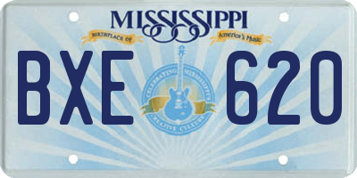 MS license plate BXE620
