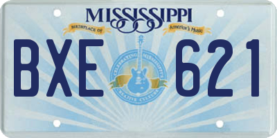 MS license plate BXE621