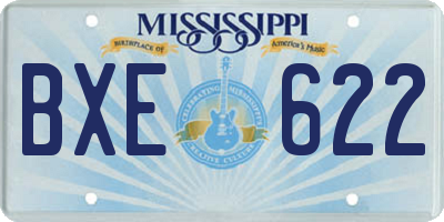 MS license plate BXE622