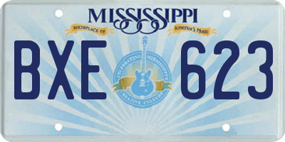MS license plate BXE623