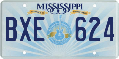 MS license plate BXE624