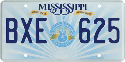 MS license plate BXE625