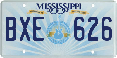 MS license plate BXE626