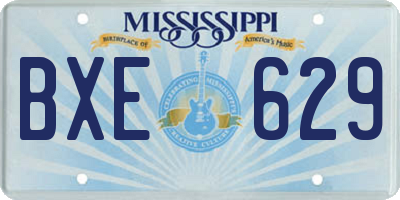 MS license plate BXE629