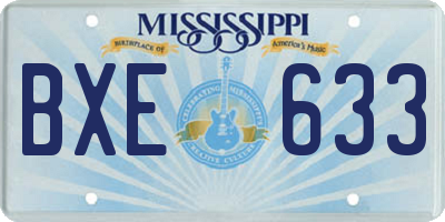 MS license plate BXE633