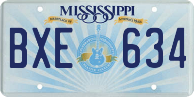 MS license plate BXE634