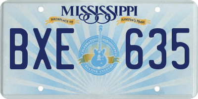 MS license plate BXE635