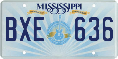 MS license plate BXE636